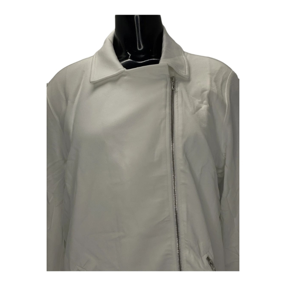 Majestic Filatures Womens Jacket White Size XL EU 4 French Terry Moto Full Zip - Picture 7 of 15
